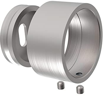 PRIOstahl Wandflansch Flansch Rohrflansch Steckfitting - 1 x Stück 42,4 mm unsichtbare Befestigung an der Wand für Rohr Rundrohr Handlaufhalter Geländer Treppengeländer Halterung aus Edelstahl V2A