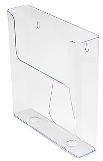 Deflecto Lot de 6 - 76401 Porte-Brochures Muraux A4 Format Portrait à Dos Plat pour Comptoir ou Mural - Distributeur de Dépliants Vertical A4