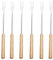 Lot de 6 fourchettes à fondue au fromage,couverts à fondue en acier inoxydable,au fromage avec poignée résistante à la chaleur pour le fromage,le chocolat,la viande de marshmallows, couleur du bois