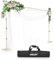 EMART Foto Hintergrund Ständer mit Stahlsockel, 2,6m x 3m Verstellbarer Hintergrundsystem, Hintergrundständer Fotostudios für Fotografie Video Studio Porträt Partydekoration-Gold