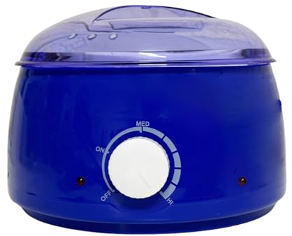 ANMECS Scaldacera Elettrico Professionale 65W per Tutti i Tipi di Cera - Controllo della Temperatura Regolabile e Sicurezza Termica Integrata (Blu)