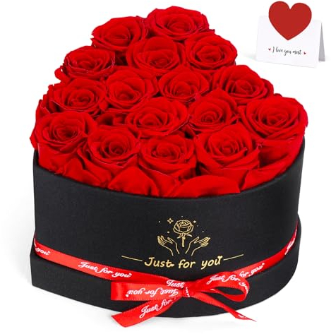 WIAZZLUK 16 Konservierte Rose, Muttertag Geschenk Geburtstag Ewige Infinity Blume, Liebevoll Ewige Rosenbox, Geschenke für Mutter/Oma,Geburtstagsgeschenke Weihnachtsgeschenke für Frauen