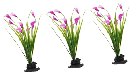 OKUMEYR 3pcs Sashimi Plate Decoration Rustic Dried Flower Green Vases Sashimi Platter Decoration Aquarium Plant Wedding Decorations Dish Adornment Trinkets Purple Rural
