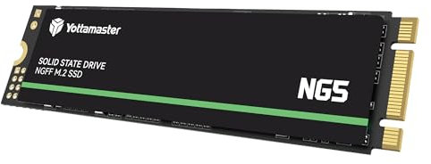 Yottamaster NG5 1TB M.2 SATA SSD, M.2 2280 NGFF SSD SATA III Interno Solid State Drive, Velocità di Lettura/Scrittura fino a 500/450 MB/s, M.2 SATA SSD Interno con Chiave B+M per Laptop PC Desktop