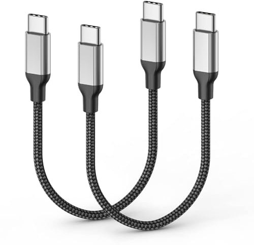 30cm USB C auf USB C Ladekabel für iPhone 16/15 Pro/Max/Plus, 2 Stück 60W Kabel USBC auf USBC Kurz für Samsung Galaxy S24/S23 Ultra, Schnellladekabel USB-C 0,3M