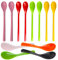 SJUNJIE 12 Piezas Cuchara Larga Cucharas Plastico Cucharas de Postre Cucharillas Cafe de Melamina Aptas para Lavavajillas Cucharas Soperas Multicolor para Hogares Restaurantes Hoteles