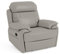 Bostonsofa Orlando Leder Relax Sessel mit hohem Rücken - Relaxfunktion - Fußstütze und eleganter Polsterung - die perfekte Wahl für Wohnzimmer für Personen mittlerer und großer Körpergröße - Aschgrau