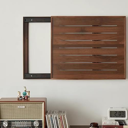Cache Compteur Electrique Couvercle de Boîte à Fusibles en Bois Creux, Couvercle Coulissant pour Compteur Électrique, Décoration D'intérieur Rustique, Panneau de Disjoncteurs pour Remplacement de Boît