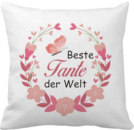 Nudoraw Tante Geschenk Weihnachten Beste Tante der Welt Geschenke Tanten Kissenbezug Geburtstagsgeschenk Geschenk für Tanten Einzugsgeschenke Valentinstagsgeschenk Kissenbezüge 45x45
