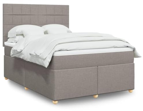 QJBSAVVA Boxspringbett 160x200 cm in Taupe mit Taschenfederkernmatratze und verstellbarem Kopfteil Modernes Komplettbett für Schlafzimmer Jugendzimmer Gästezimmer