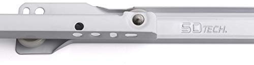 SOTECH 1 paire de coulisses à extension partielle RT3-30-B12,5-L600-NF Longueur 600 mm Roulement à galets blanc revêtu de poudre