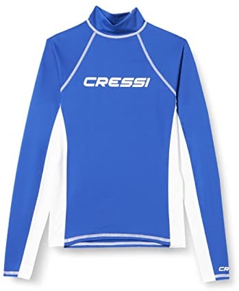 Cressi Damen Rash Guard Lady Long Sleeve - Schutzhemd mit langen Ärmeln, UV-Schutz (UPF), Royal Blau/Weiß, L/4 (42)