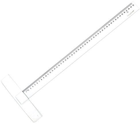 GRAPH'IT T-Lineal 50 cm – abgeschrägt und schmutzabweisend, widerstandsfähiges transparentes Acryl – geometrisches Werkzeug ideal für technische und architektonische Zeichnungen – präzise Linien