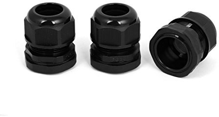 sourcing map 3 Stk schwarz PG29 18-25 mm Kontermutter Füllung Kabel verschraubungen Gelenke Verschluss de