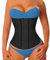 YIANNA Korsett Damen Bauchweg Body Shaper Corsage Shapewear Stark Formend Korsage Latex Sport Waist Trainer Corset Long Torso Schwarz 110688 2XL