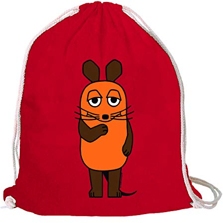 Logoshirt® Die Sendung mit der Maus I Maus I Stoffbeutel I bedruckt I klassischrot I AZO-free I stabiler Kordelzug I Lizenziertes Design