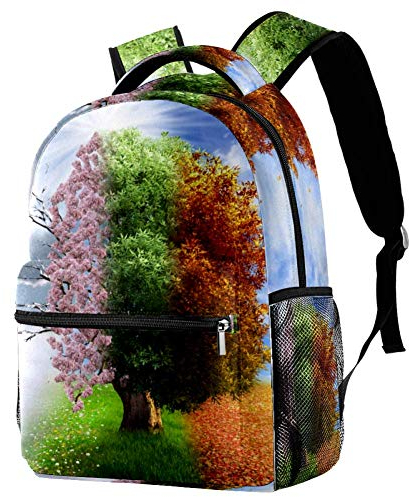Lorvies magischer 4-Jahreszeiten-Baum-Rucksack, Schulterrucksack, Büchertasche für Schule, Studenten, Reisetaschen