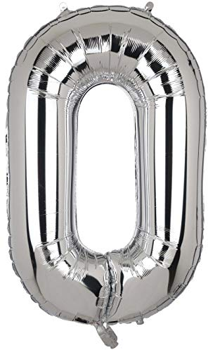 100 CM Groß Silber Zahl 0 Folienballon Luftballon Folien Mylar Riese MäDchen Helium Luftballons Geburtstag Party Deko Lieferungen Baby XXL