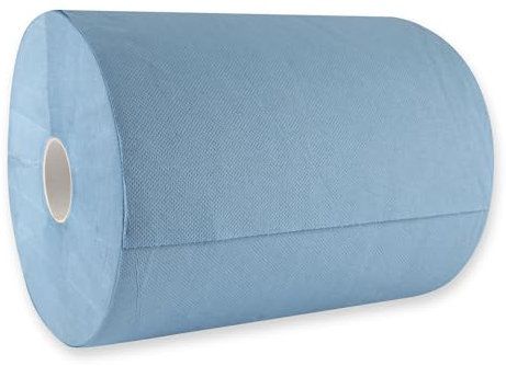 Franz Mensch HygoClean Putzpapiere, 2-lagig, blau | Recyclingpapier, 2 Rollen, je 500 Abrisse, 35cm x 22cm, Reinigungstücher mit Außenabwicklung, Wischtücher aus 100% Recyclingpapier