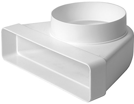 Intelmann Flachkanal Umlenkstück 90°, 220 x 55 mm auf Ø 125 mm, Kunststoff