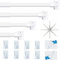 2/4 Stücks Vitragestangen, Gardinenstange Ausziehbar ohne Bohren, Gardinenstangen, für Store, Schrank, Fenster, Küche, DIY-Projekte(30-50CM,Weiß) (Weiß, 30-50CM（4Stücks))