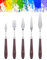 Set di 5 coltelli da pittura in acciaio inox, spatola, spatola, spatola, accessori per pittura a olio, tela, pittura acrilica