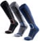 WEIERYA Skisocken,Merinowolle ski socken für Herren Damen Geeignet für Skifahren,Snowboarden,Outdoor Wintersport,Schwarz Grau Blau 3 Paar (37-40)