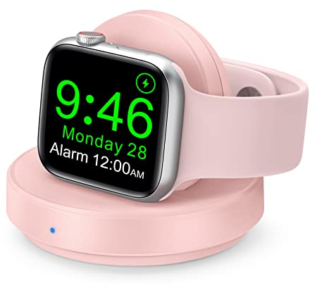 Stazione di ricarica wireless per Apple Watch 8/Ultra Supporto di ricarica veloce magnetico per iWatch Mini caricatore da viaggio portatile per iWatch serie 9/8/7/6/5/3/2/SE