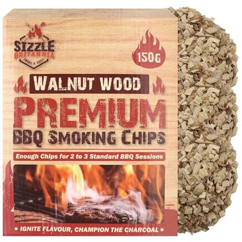 SOL Walnut Wood Premium BBQ Smoking Chips 150g - Smoker Chips for Meat, Grilling, Oven, Woodfire Smoker - Premium Wood Chunks for BBQ and Smoking