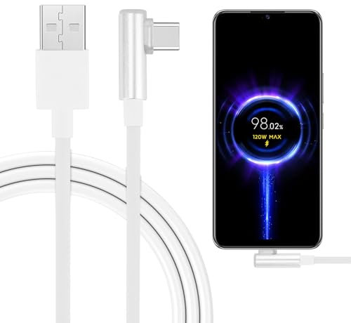 Wonvify Cavo Xiaomi USB Type-C 1.8M,Cavo USB C Ricarica 120W 6A 90 Gradi per Xiaomi 13T 12 11T Pro, Turbo Ricarica Rapida per Xiaomi 14 13 12 Lite, Redmi Note 13 12 11 11S 10, Mi 11 Ultra 11i