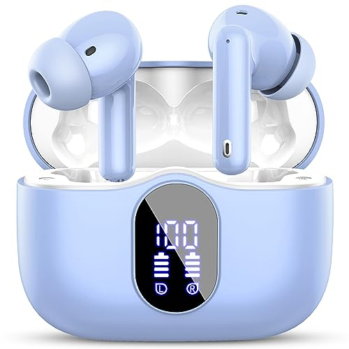 Bluetooth Kopfhörer, Kopfhörer Kabellos Bluetooth 5.3 Sport In Ear Kopfhörer mit 4 Mikrofon, 40 std Spielzeit, LED-Anzeige, ENC Lärmreduzierung, HiFi Stereo Ohrhörer für Arbeit und Studium