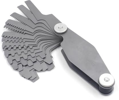 Gauge Blocks, Screw Pitch Gauge Stainless Steel Thread Pitch Measuring Tool Set T-Thread Cutting Gage,Woodworking Accessories(29 Deg.)