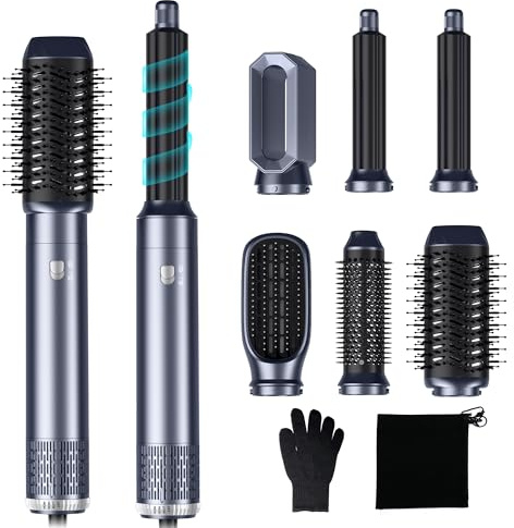 6 In 1 Hair Styler Haarstyler Airstyler Mit Rundbürstenföhn Haarstyler Warmluftbürste rundbürstenföhn Airflow Lockenstab Automatisch, Volumen Föhnbürste,Für Glätten, Trocknen, Volumen, Locken
