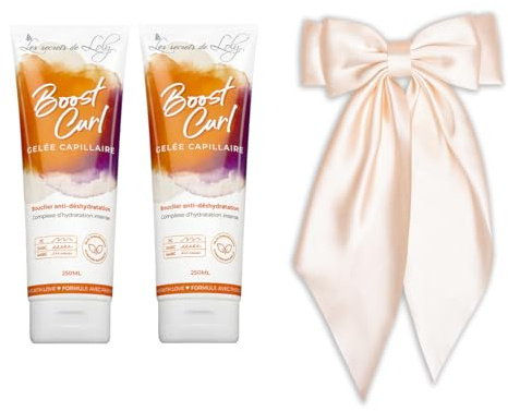 Les Secrets de Loly – Boost Curl – Gelée coiffante Hydratation & définition des boucles – Cheveux ondulés, bouclés et frisés – 97% d'origine naturelle – 250 ml – Lot de 2
