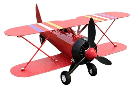 Segnavento aereo - Mulino metallico banderuola | aviaria girevole | Arredo esterno giardino, struttura resistente agenti atmosferici, design biplano epocale, indicatore direzione per prato