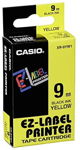 Casio xr-9yw schwarz auf gelb Band D Etikett – Bänder D Etiketten (schwarz auf gelb, 9 mm, Schwarz, 8 m)