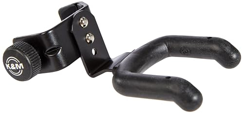 K&M 15590 Ukulele-Halter Schwarz - flexible Klemmvorrichtung aus Stahl - Kunststoffbezug