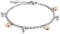 JewelryWe Stainless Steel Rolo Chain Ankle Bracelet Heart Lock Anklet Adjustable, Rose Gold Silver