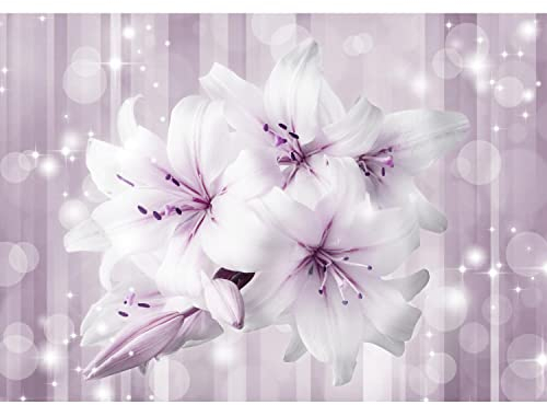 Runa Art Fototapete Blumen Lilien 352 x 250 cm Vlies Tapeten XXL Moderne Wandtapete Wohnzimmer Schlafzimmer Violett 9425011b