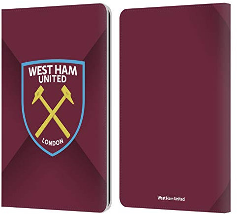 Head Case Designs Officially Licensed West Ham United FC Gradient Crest Leather Wallet Case Compatible With Kindle Paperwhite 1/2 / 3