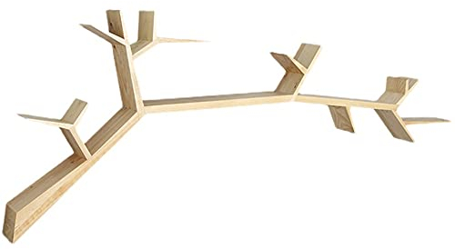 Decorazione Albero A Forma di Scaffale Libreria Parete, Legna Mensola da Muro Galleggiante Mensola Sospesa Divano Sfondo Parete TV Sfondo-47inch