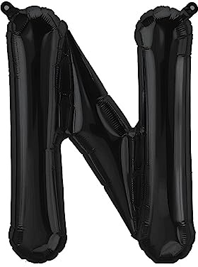 Folienballons Buchstaben Schwarz - 40/80/100 cm für Geburtstag Hochzeit Party Dekoration Happy Birthday JGA Geschenk Luftballon Abschluss Riesenballon ABI groß XXL klein Black Jungen (40 cm - N)