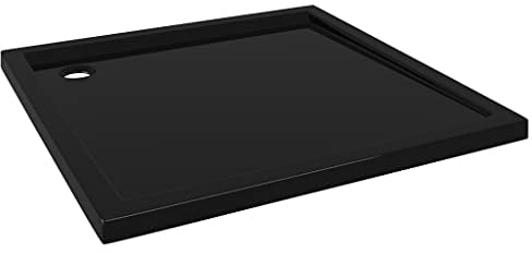 vidaXL Duschtasse Niedrige Schwelle Duschwanne Bad Brausewanne Brausetasse Duschbecken Dusche Wanne Bad Badezimmer ABS Quadratisch Schwarz 90x90cm
