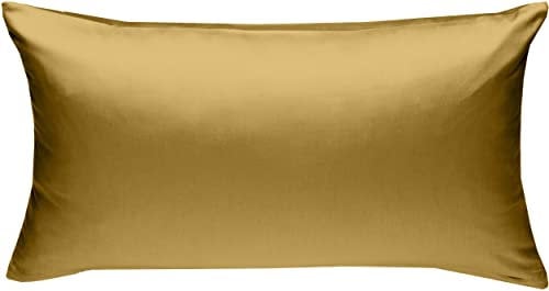 Bettwaesche-mit-Stil Mako Interlock Jersey Bettwäsche Kissen Uni/enfarbig 100% Baumwolle 40x80, Gold