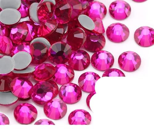 Peach Rhinestones Glitters Crystal Flatback Diamond Gem Glue on Loose 3D Glitter Crystal Rhinestones for Nail Decoration-Peach-Hotfix,SS30-288PCS