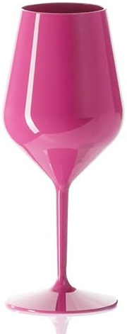 Playflip Mehrweg Wein Cocktail Gläser Spritz bunt Tritan 470ml Wiederverwendbar Kunststoff unzerbrechlich, Farbe:Pink, Stück:36 Stück