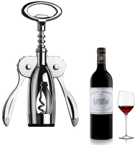 Tire-bouchon de vin de qualité supérieure avec ailes - Ouvre-bouteille multifonction avec bouchon et bec verseur pour tous les bouchons en liège et bouteilles de bière