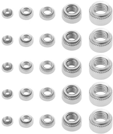 ECSiNG 50 Piezas Tuercas Autoremachables de Acero Inoxidable 304 Tuerca de Remache Moleteada Tuerca Autoremachable para Maquinaria Productos Eléctricos M3 M4 M5 M6 M8