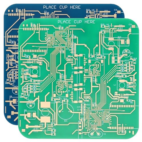 PATIKIL 2Stk Untersetzer PCB Untersetzer Leiterplattenuntersetzer Leiterplatte Untersetzer FR-4 Getränke-Untersetzer für Getränke Kaffee Tisch Bar Geschenke Freund Männer Grün Blau