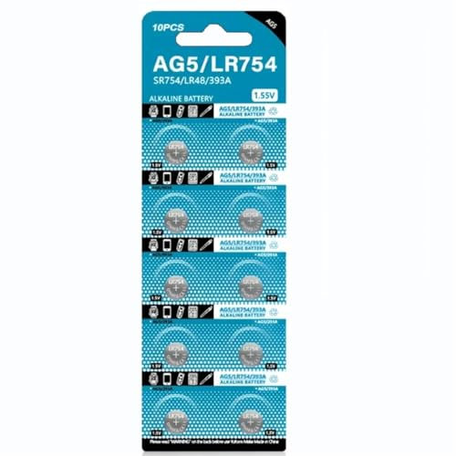 ag5 Pile Bouton 10 Pack LR754 AG5 309 393 SR754W Watch Batterie